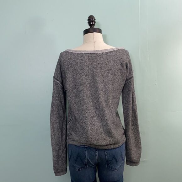 Aerie Grey Tie Bottom Pull Over Sweathshirt - Picture 3 of 4